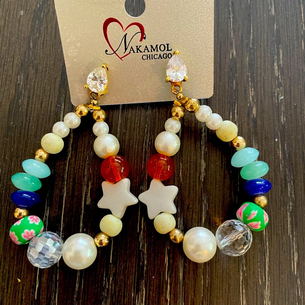 Nakamol Severina Beaded Hoop Earrings